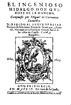Portada de la edición facsímil de El Quijote de 1605